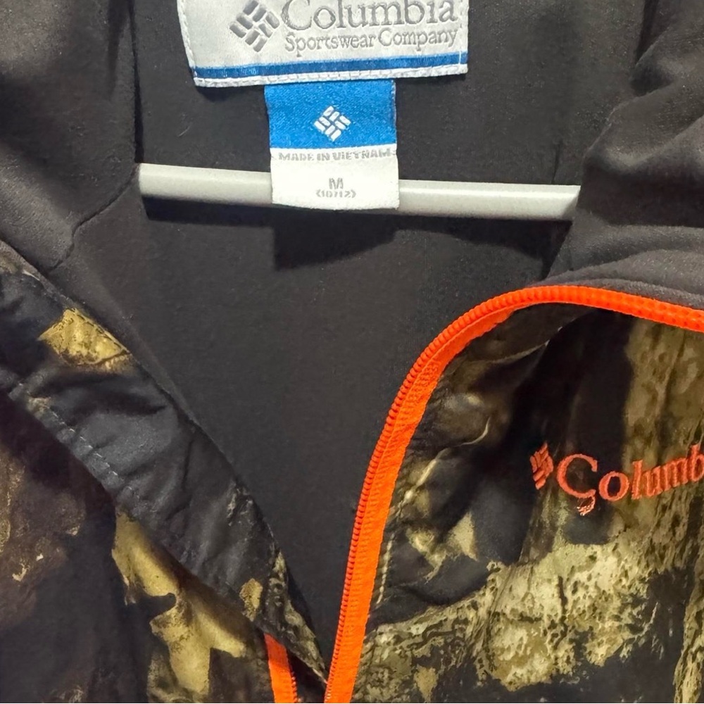 Columbia Forest Pattern Jacket With Bright Orange… - image 2